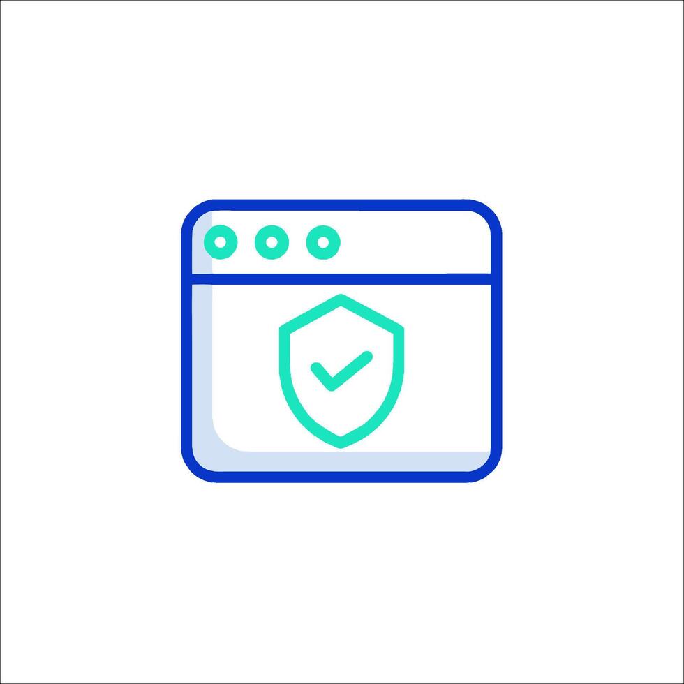 A web page with a shield icon vector