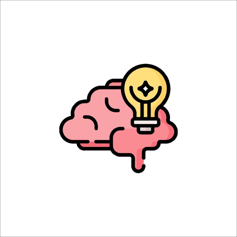 A brain with a light bulb in it vector
