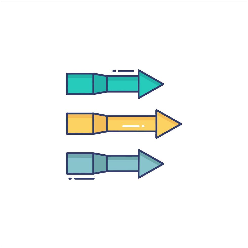 Three arrows pointing in different directions vector