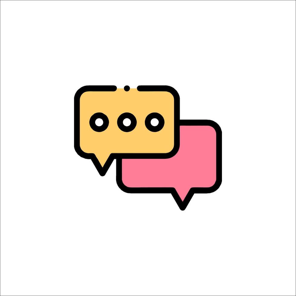 A chat bubble icon with two speech bubbles vector