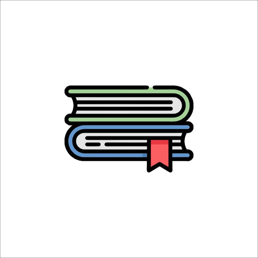 A book icon with a red ribbon vector
