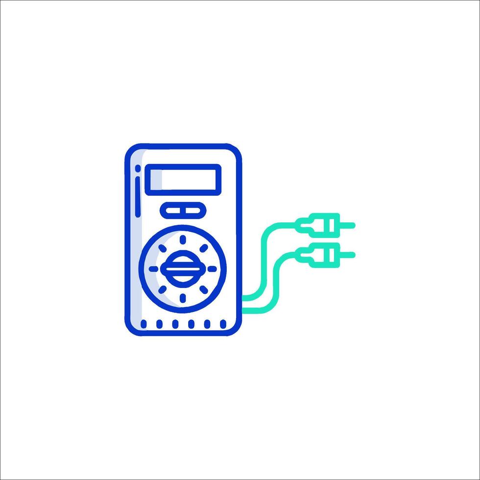 A blue and green icon of a radio vector