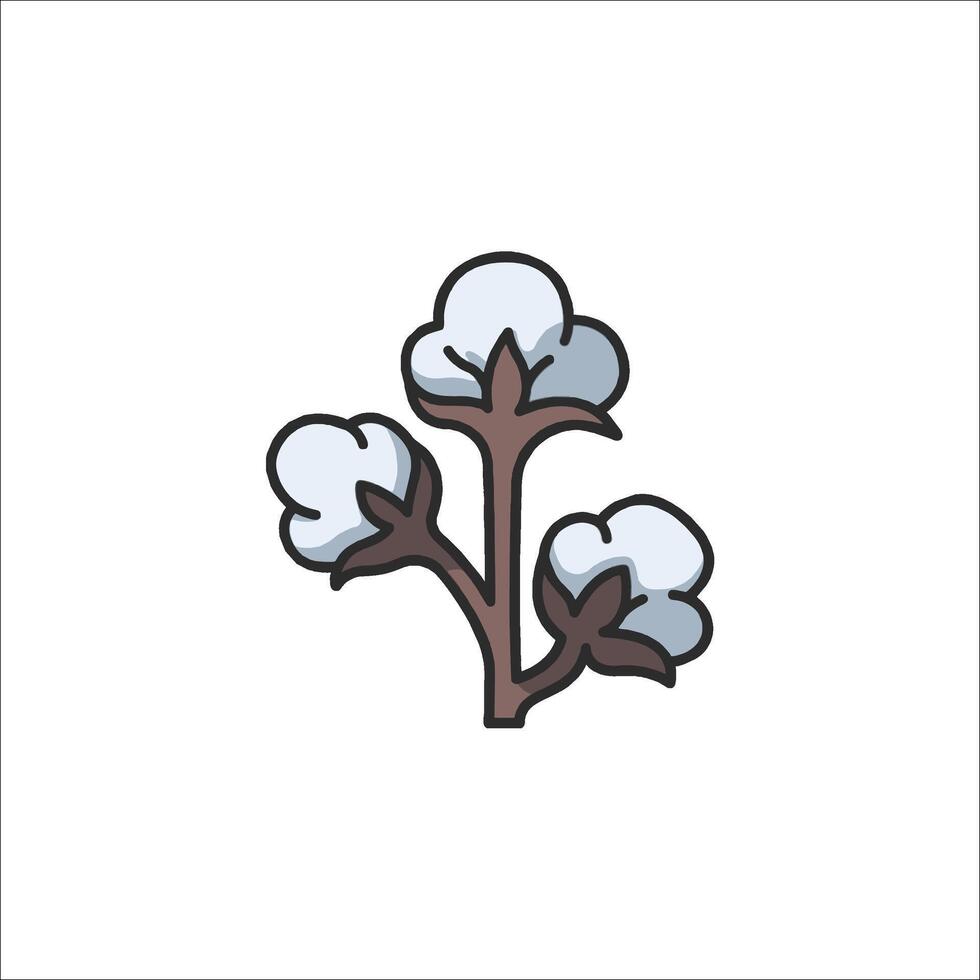 Cotton plant icon illustration vector
