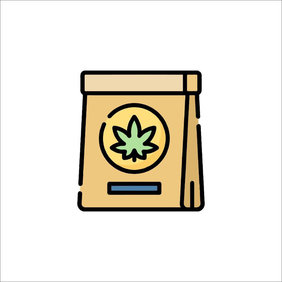A marijuana bag icon on a white background vector