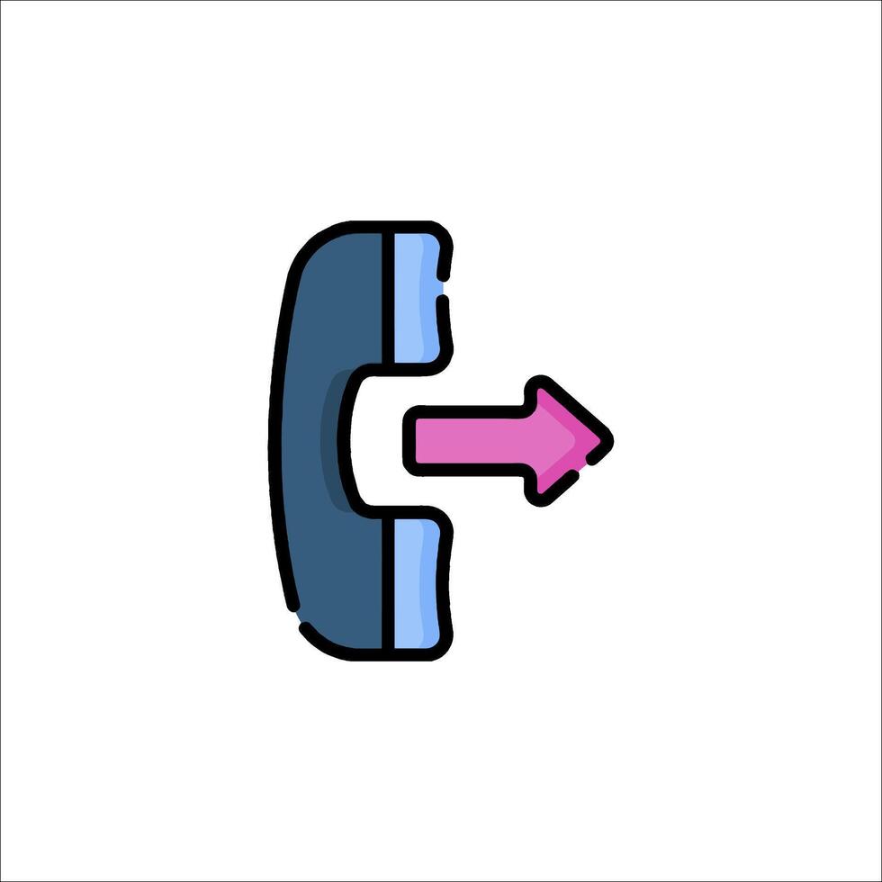 A phone icon with a pink arrow pointing to it vector