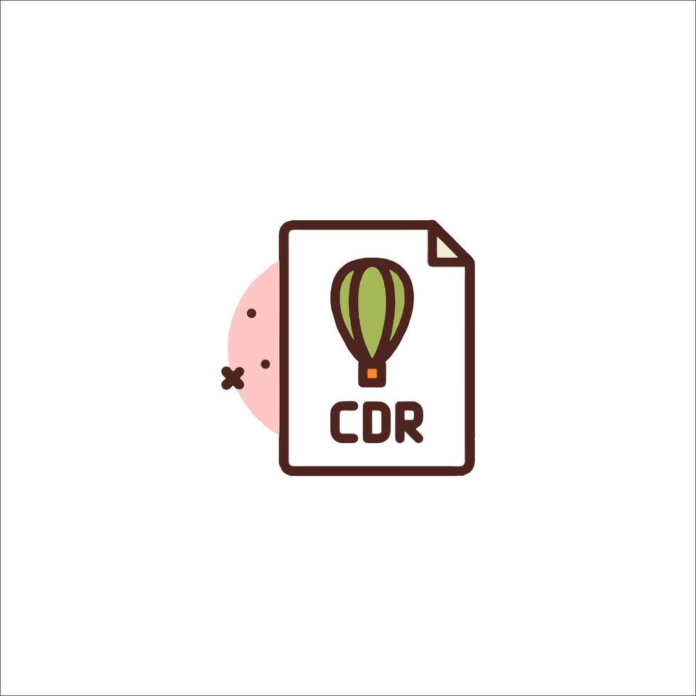 A hot air balloon is on top of a file with the word cdr vector