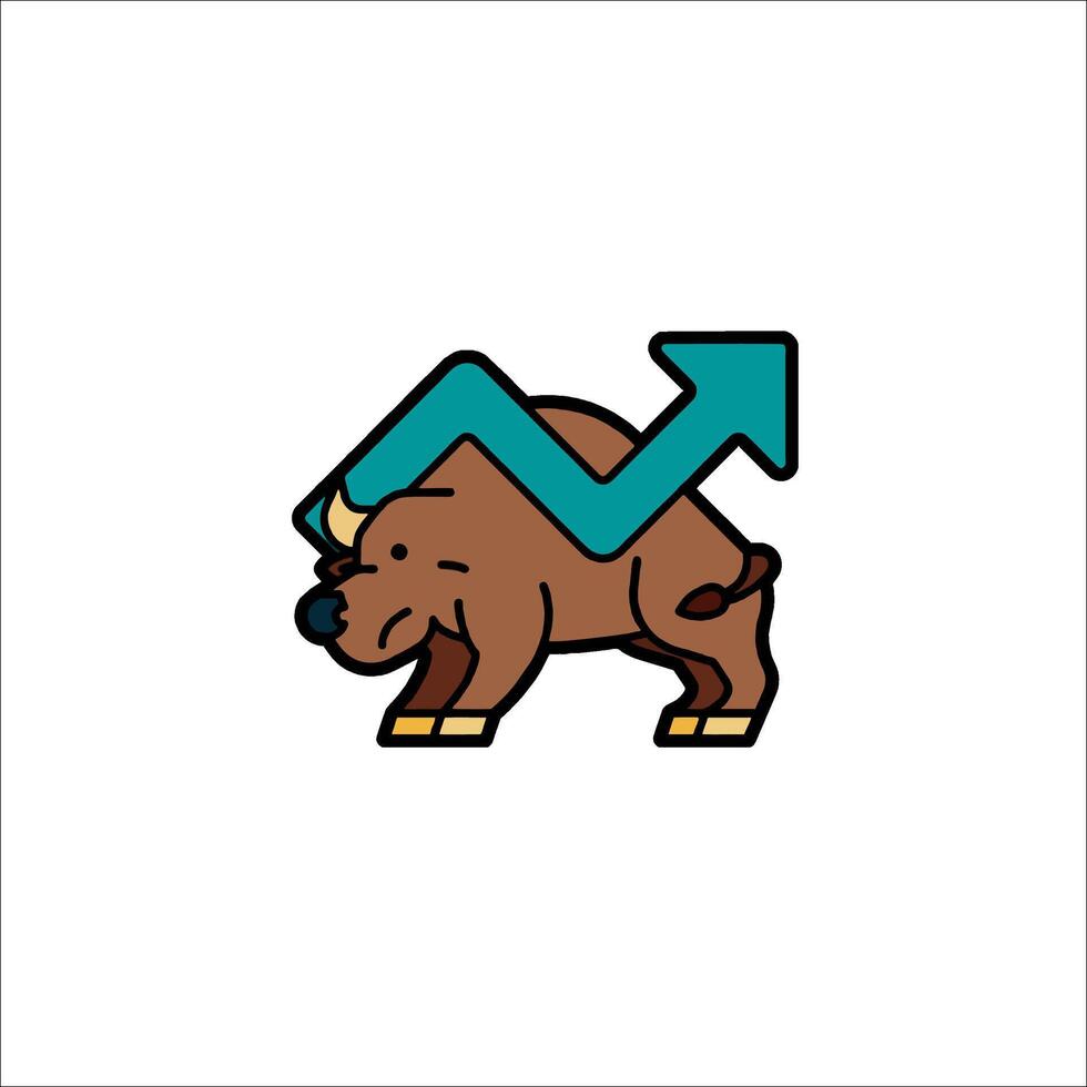 A bull with an arrow on its back vector