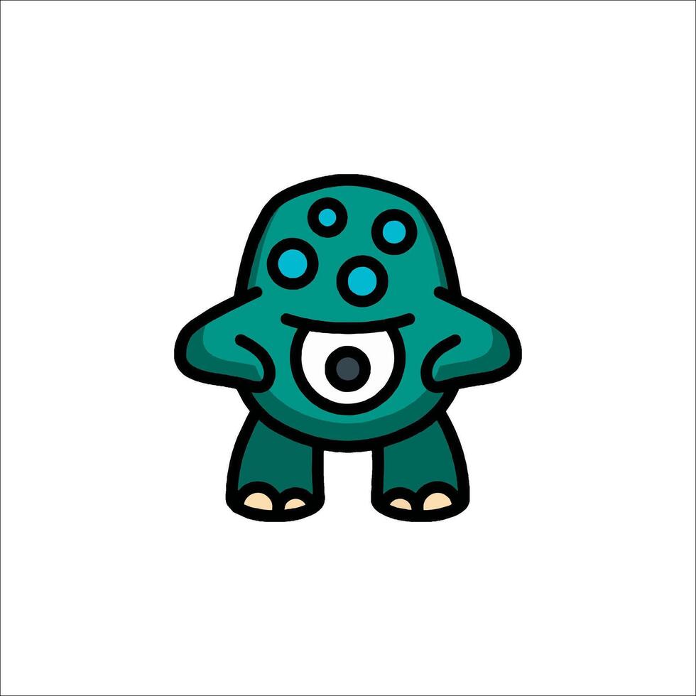 A cartoon monster with eyes and a big nose vector