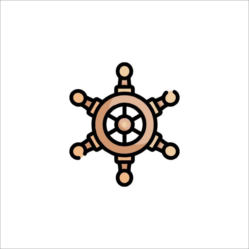 A ship wheel icon in a simple style vector