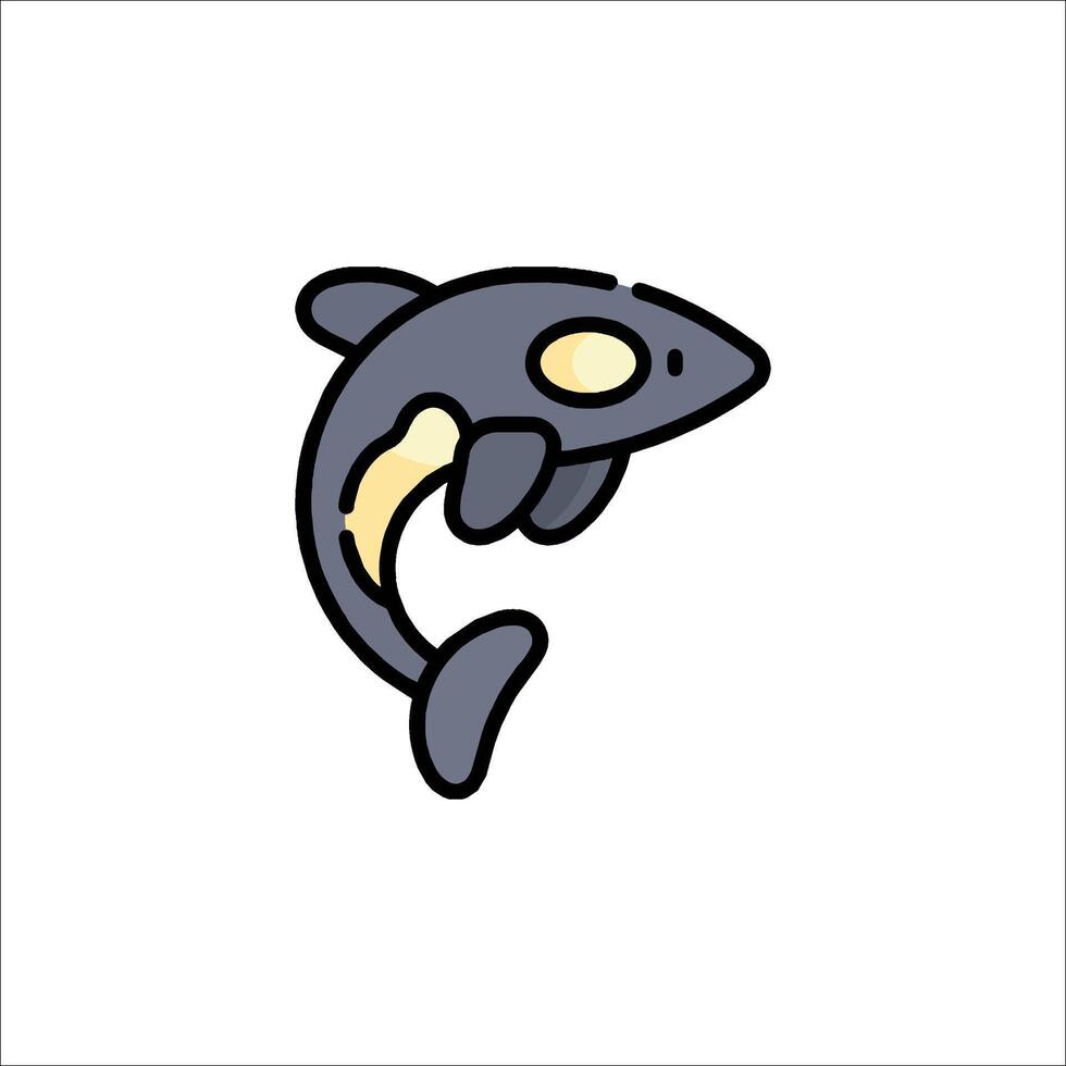 A cartoon fish with a yellow head and black body vector