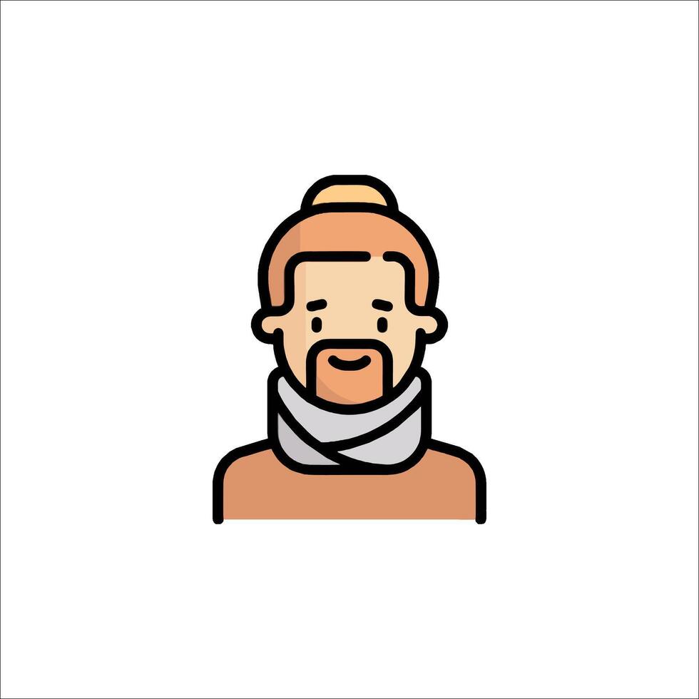 A man with a scarf on his head vector