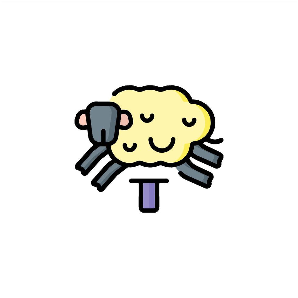 A cartoon sheep with a smile on its face vector