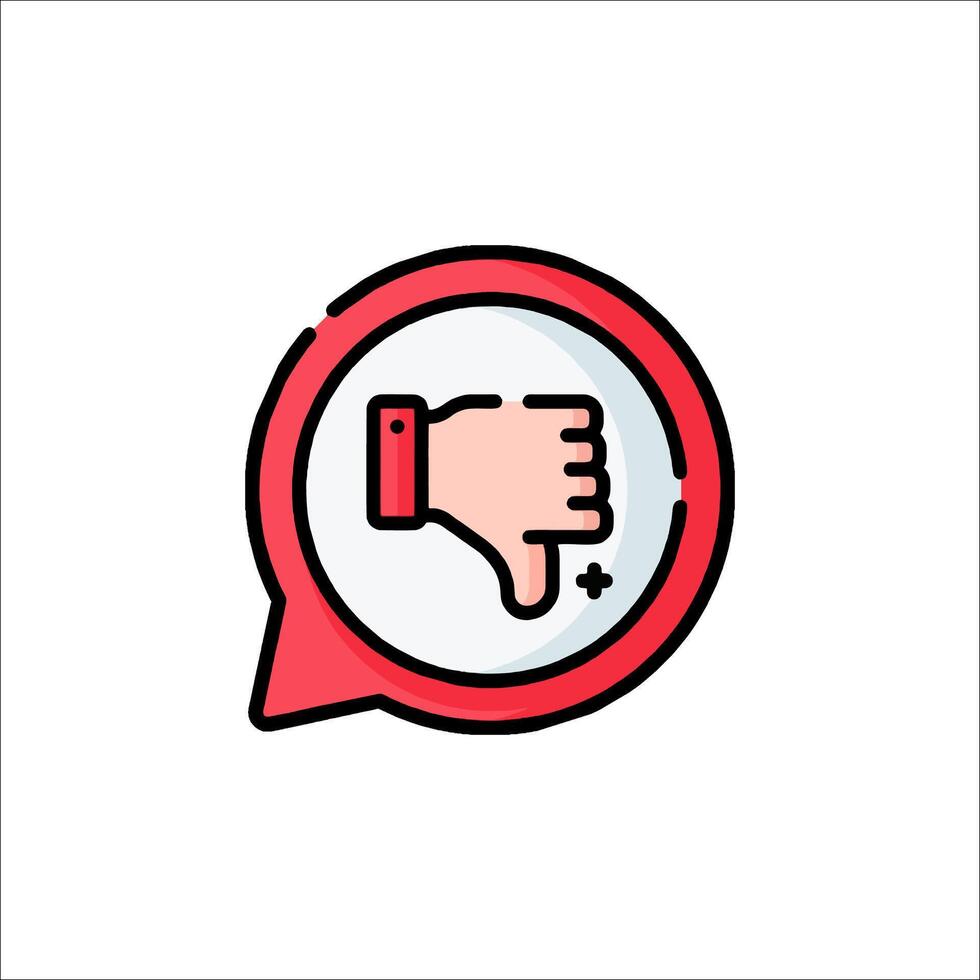 A thumbs down icon with a hand pointing down vector