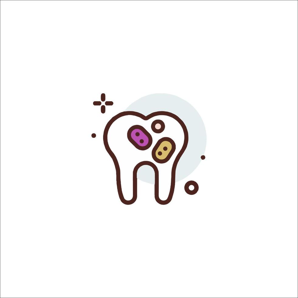 A tooth with a small amount of bacteria on it vector