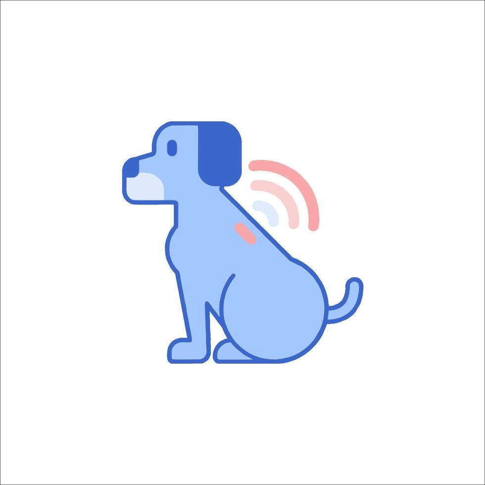 A dog with a wifi symbol on its head vector