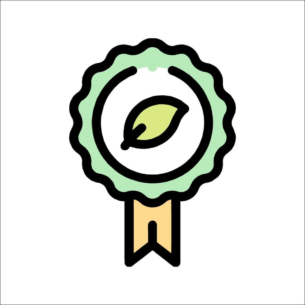 A green badge with a leaf on it vector