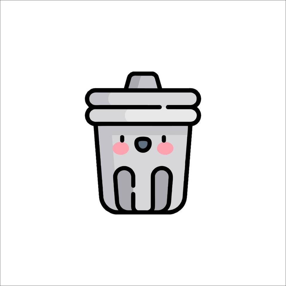 A trash can with a face and a smile vector