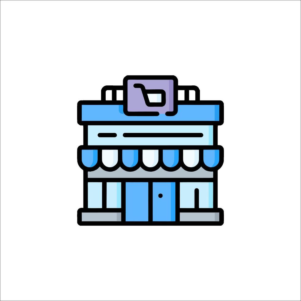 A store icon with a sign on it vector