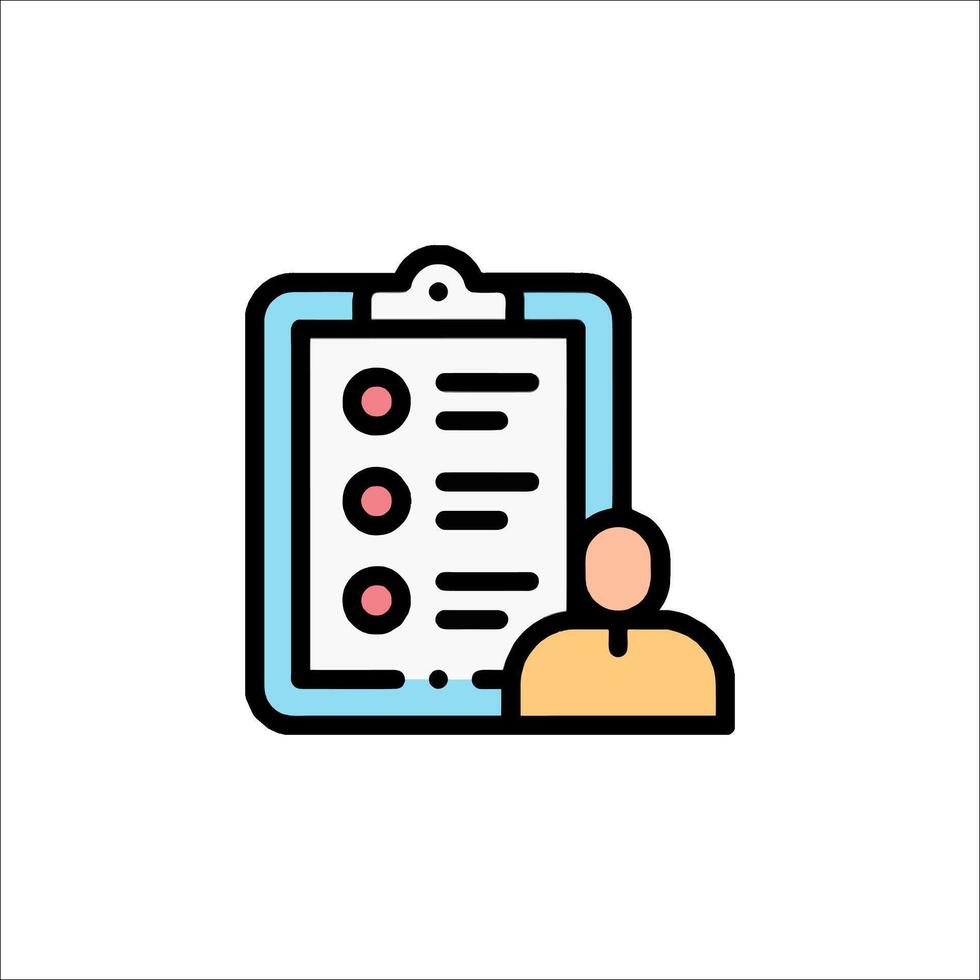A person is looking at a checklist on a clipboard vector
