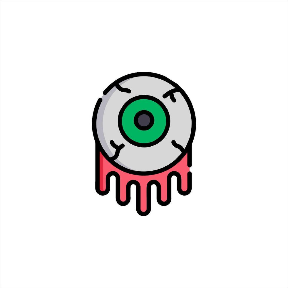 A green eye with a dripping liquid on it vector