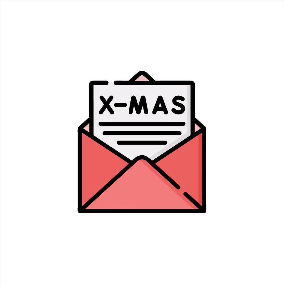 Xmas letter icon with envelope vector