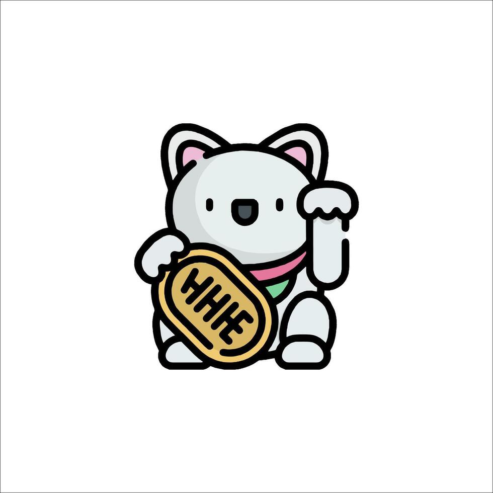 A cartoon cat holding a coin vector