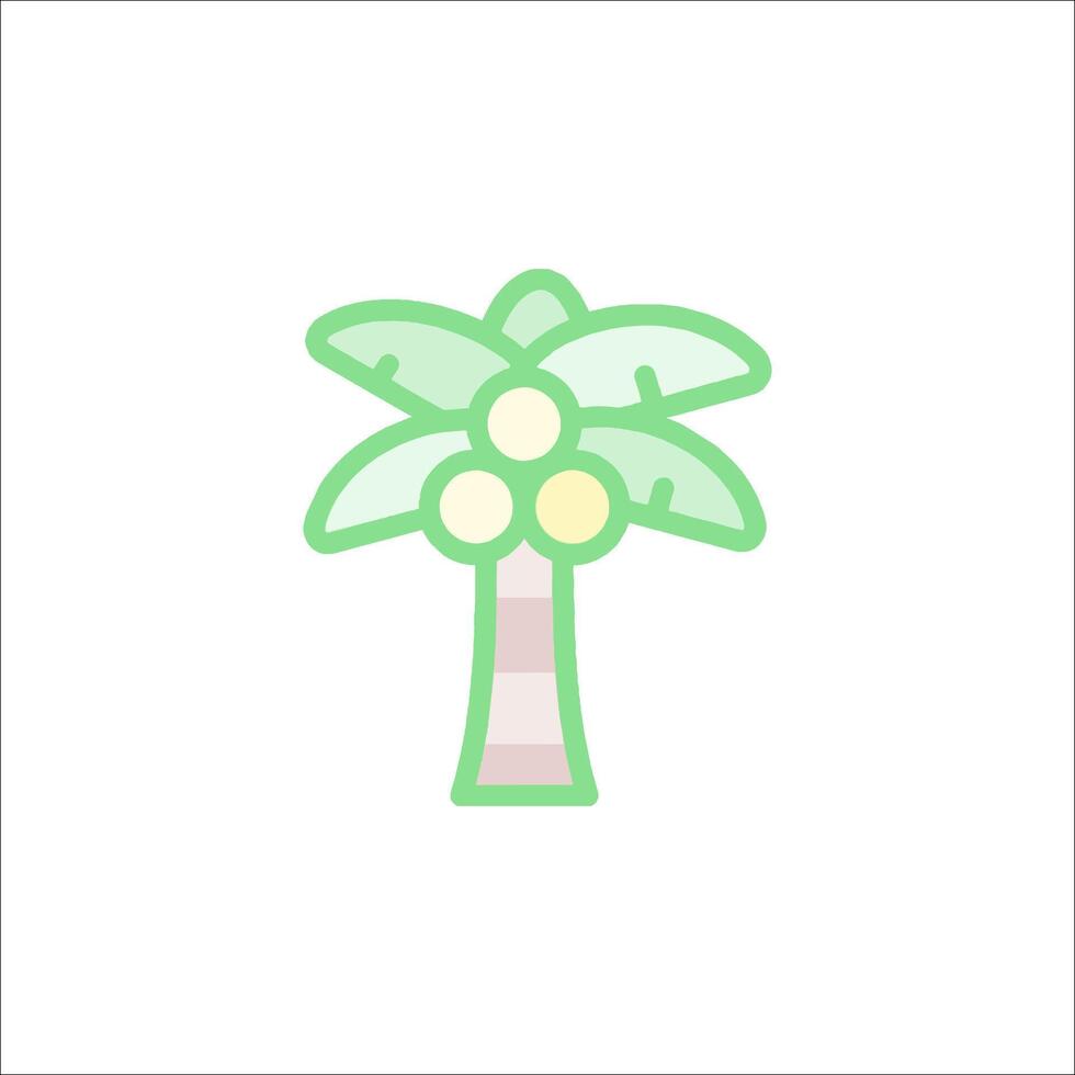 A green palm tree with fruit on it vector