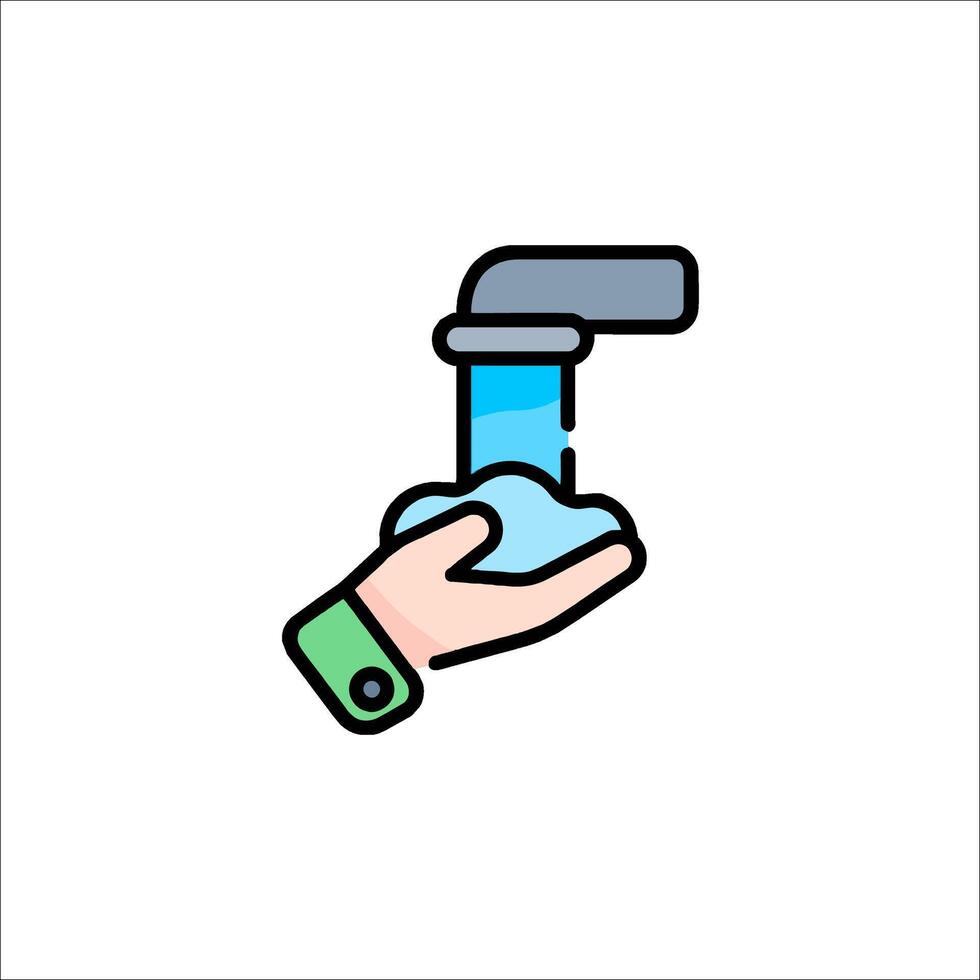 Hand washing with soap and water icon vector