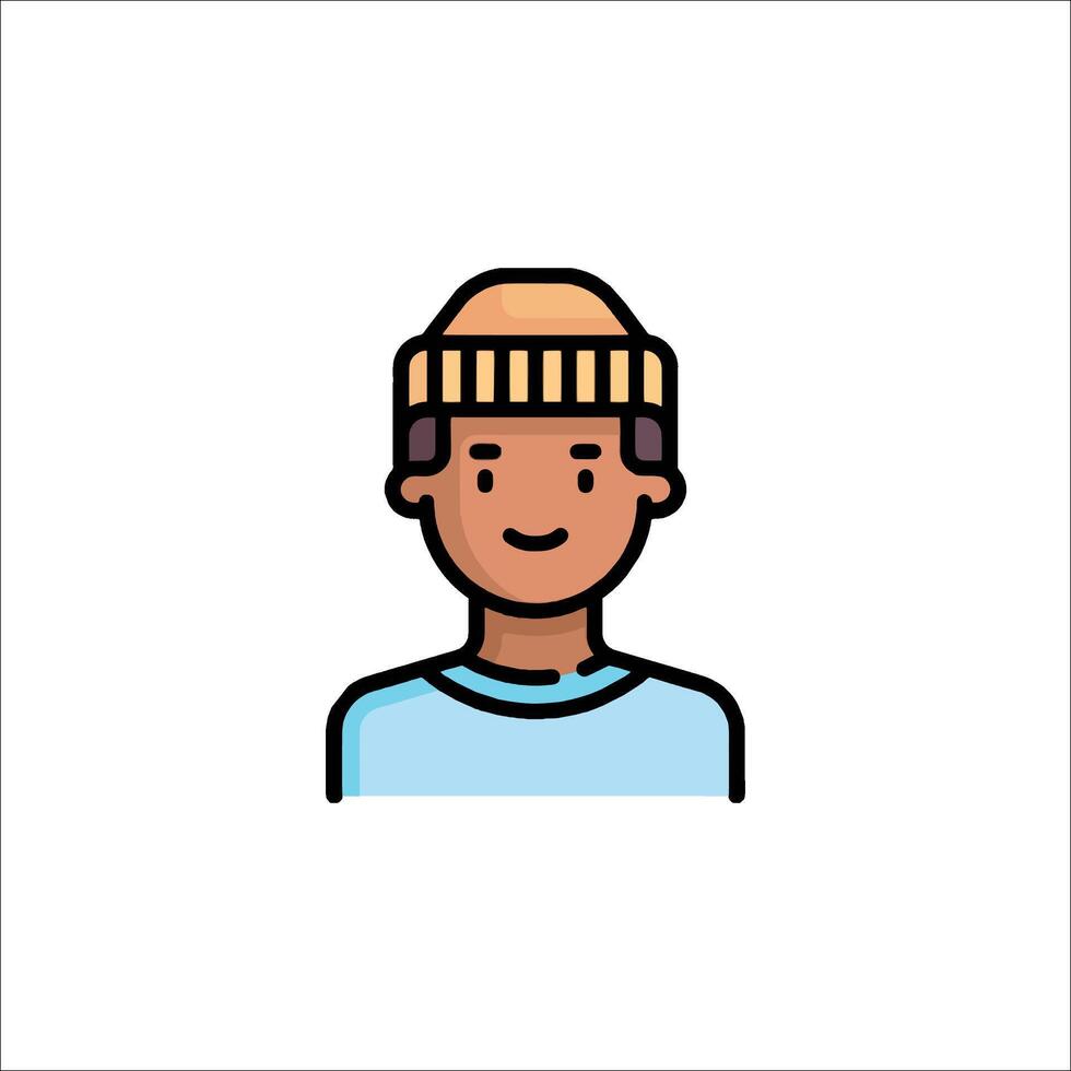 A man wearing a hat icon vector