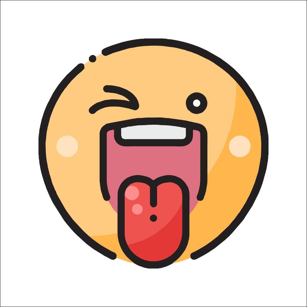 A cartoon emoticion with tongue sticking out vector