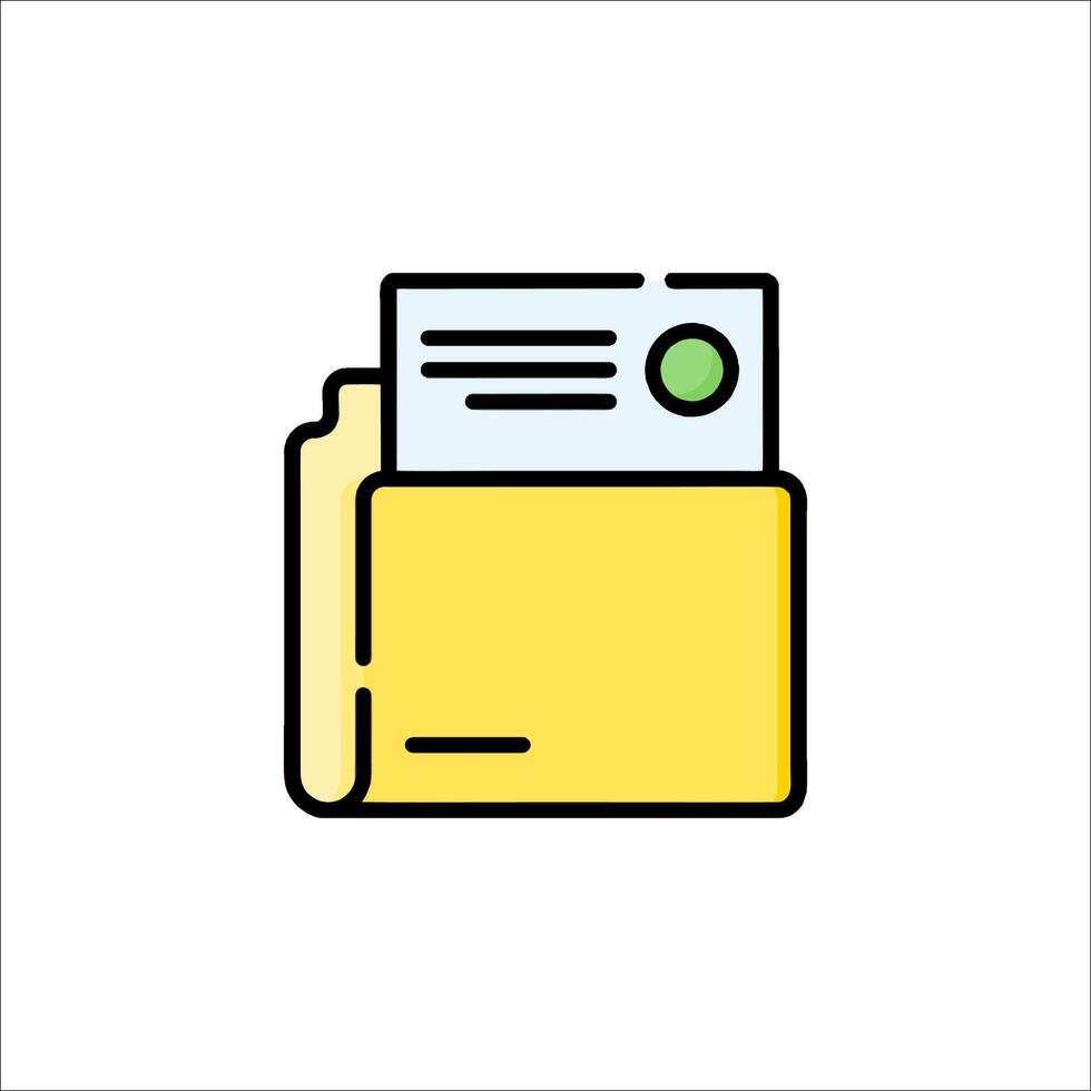 A folder icon with a document inside vector