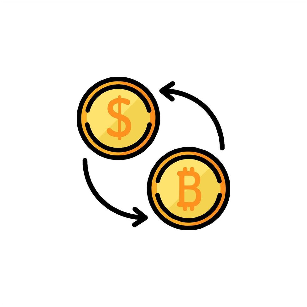 Bitcoin exchange icon illustration vector