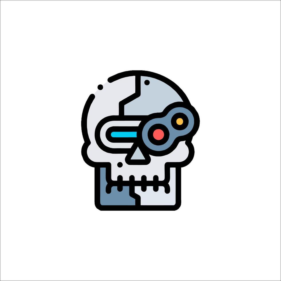 A skull with a gun in its hand vector