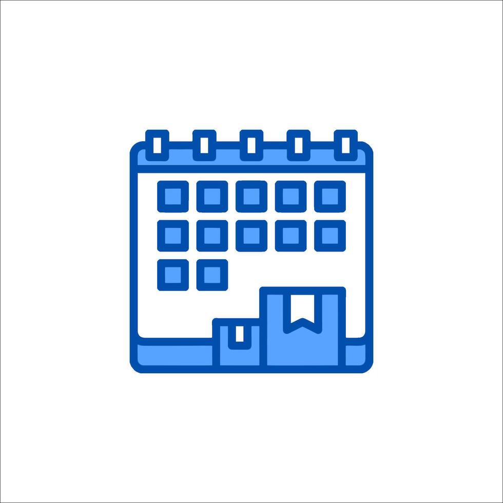 A calendar icon with a book on it vector