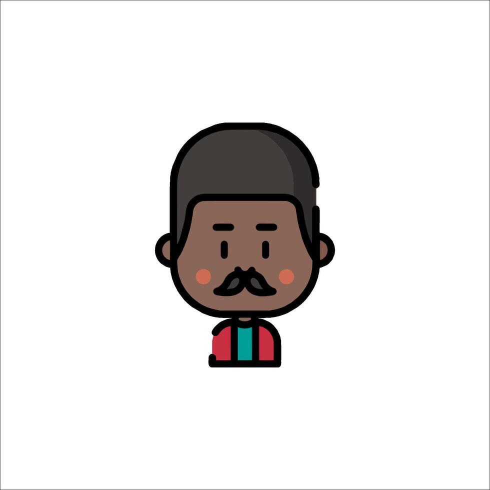 A cartoon man with a mustache and mustache vector