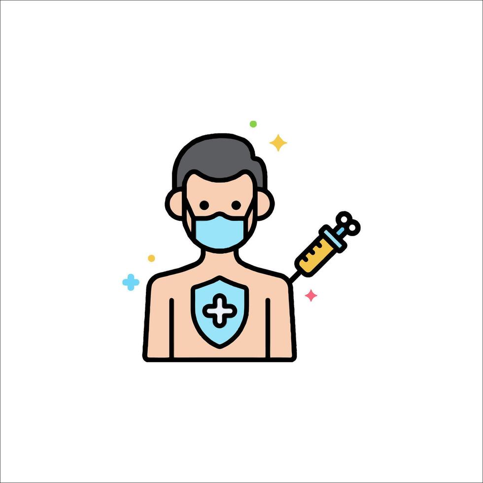 A man with a mask and a syringe vector