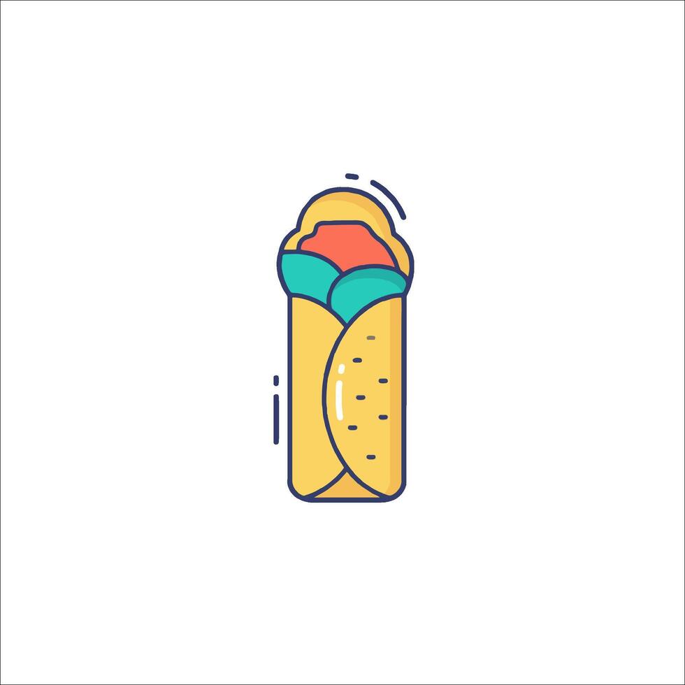 A taco in a line style icon vector