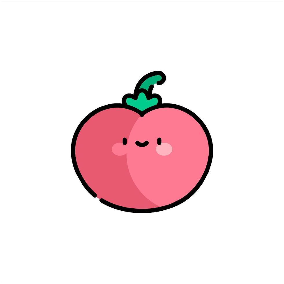 A cartoon tomato with a smile on its face vector