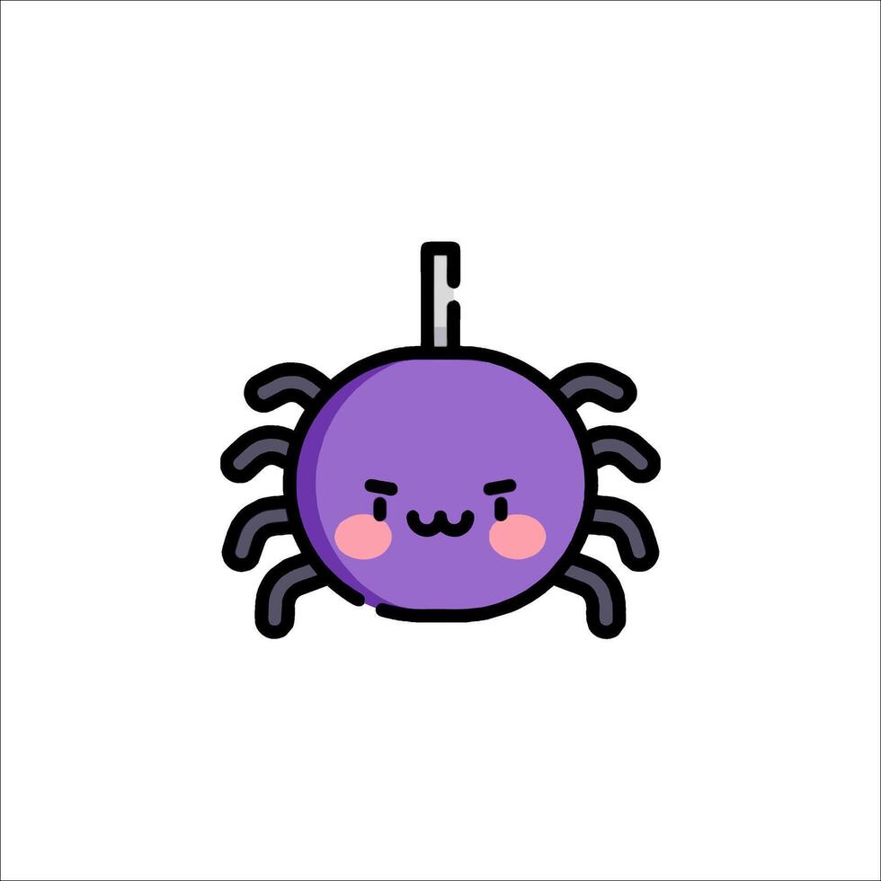 A cute purple spider with a smile on its face vector