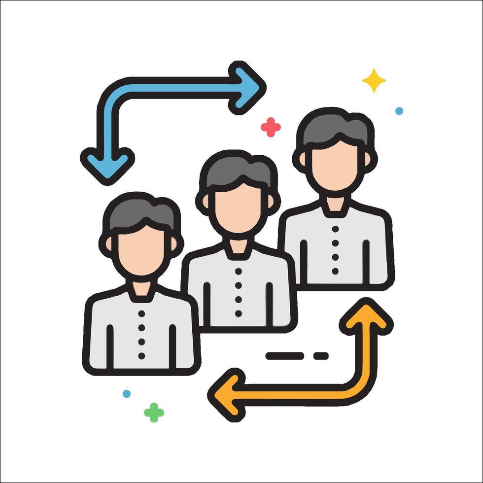 People with arrows and arrows icon vector