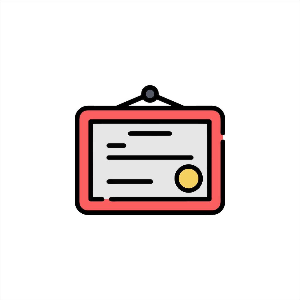 A certificate icon on a white background vector