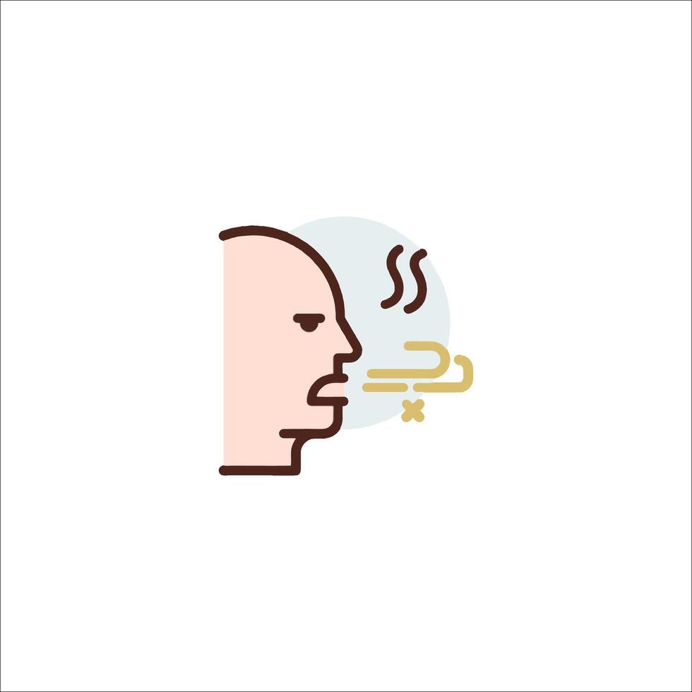 A man's head with a cigarette in it vector