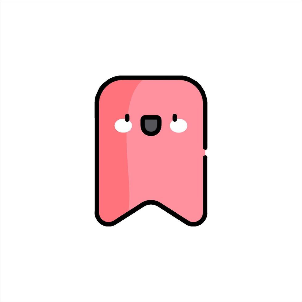 A pink kawaii character with a big smile vector