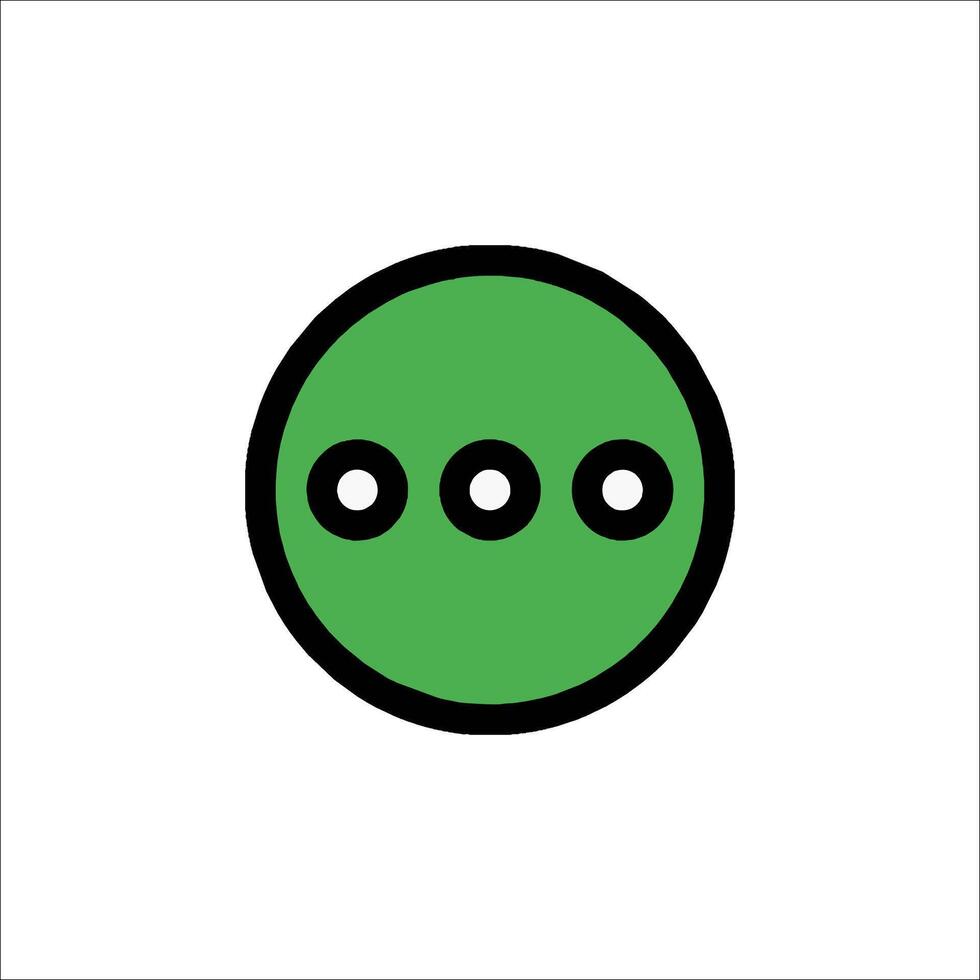 A green circle with four dots on it vector