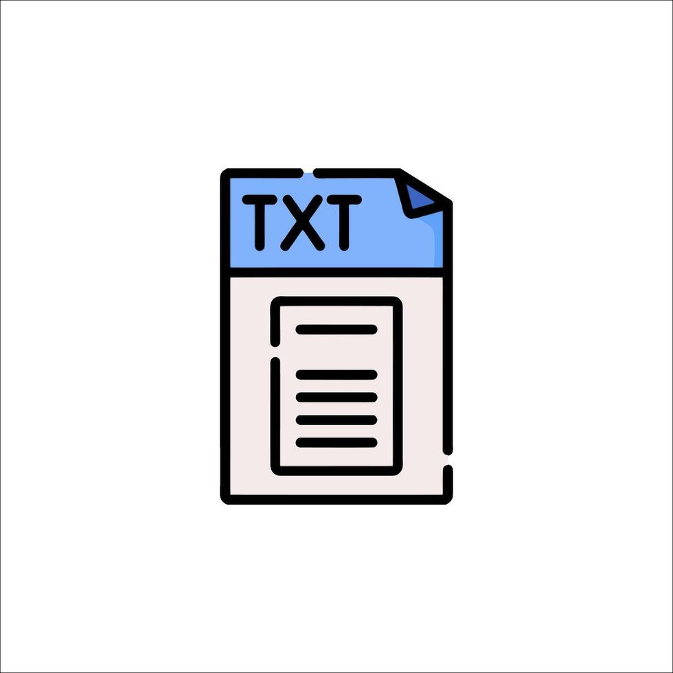 Text icon on white background with a blue border vector