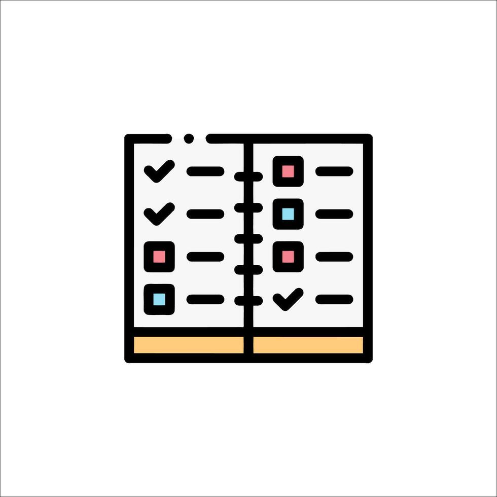 A checklist icon with a check box on top vector