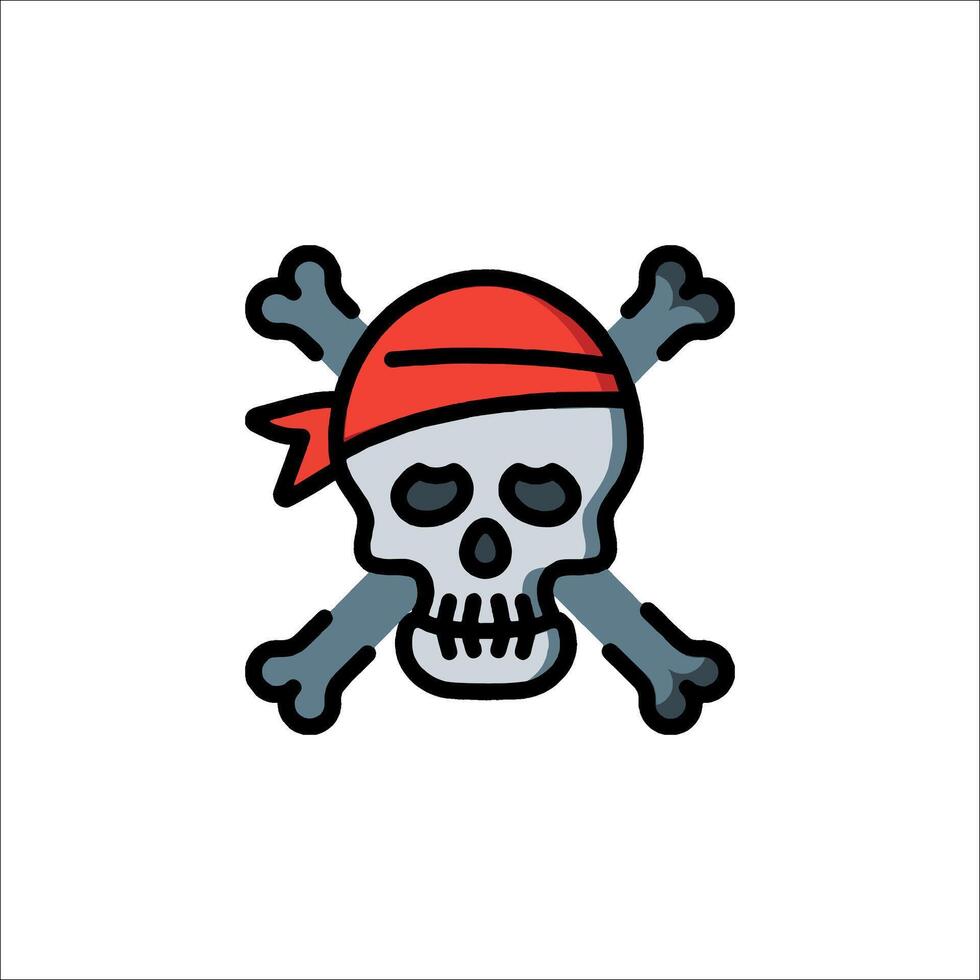 Pirate skull icon illustration vector