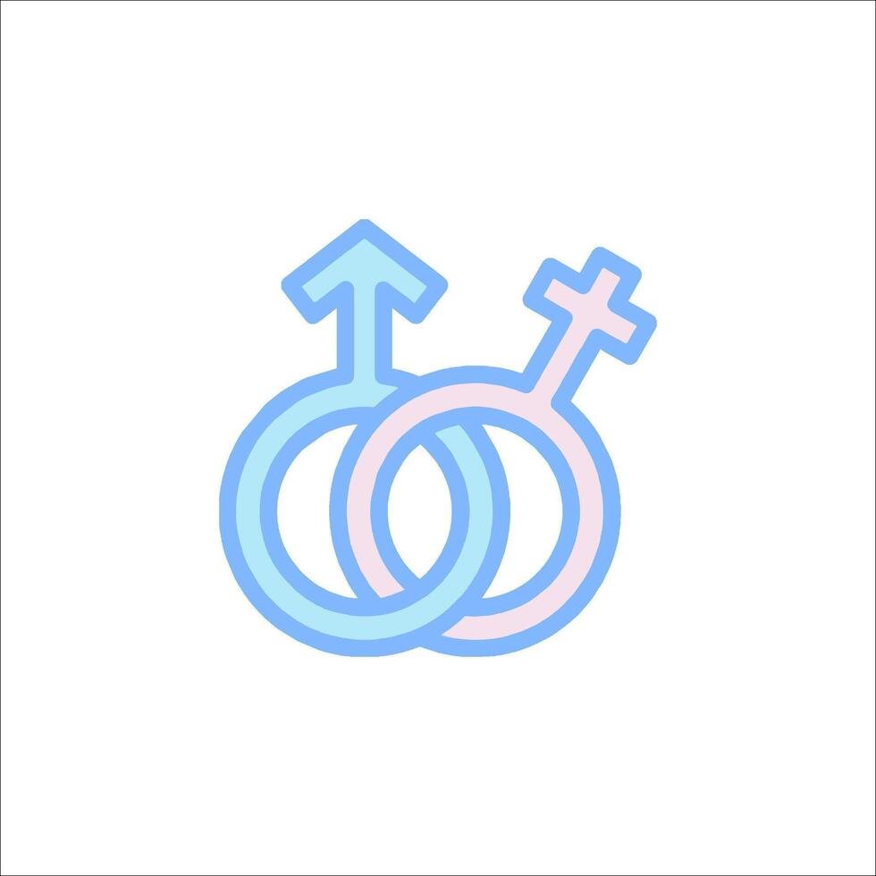 Two male and female symbols on a white background vector