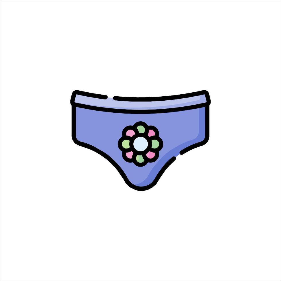 A purple underwear with a flower on it vector