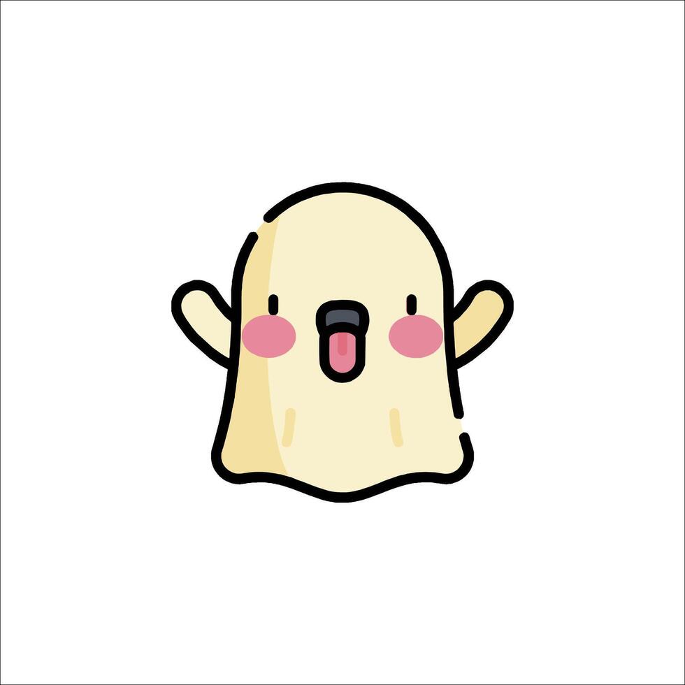 A cartoon ghost with a big smile on its face vector
